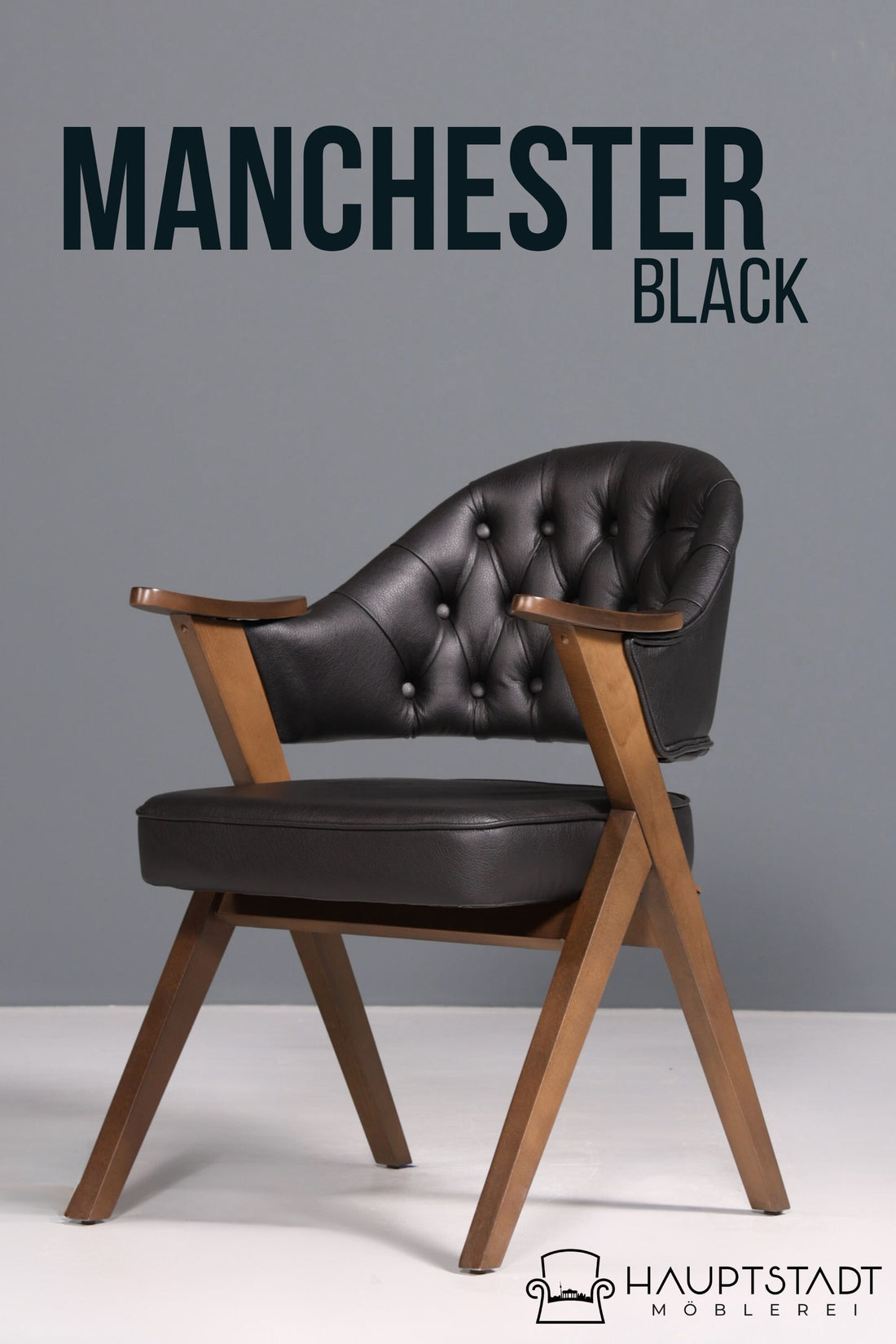 Luxuriöser &quot;Manchester Black&quot; Stuhl Chesterfield Stil  Bürostuhl Esszimmerstuhl Lounge Stuhl