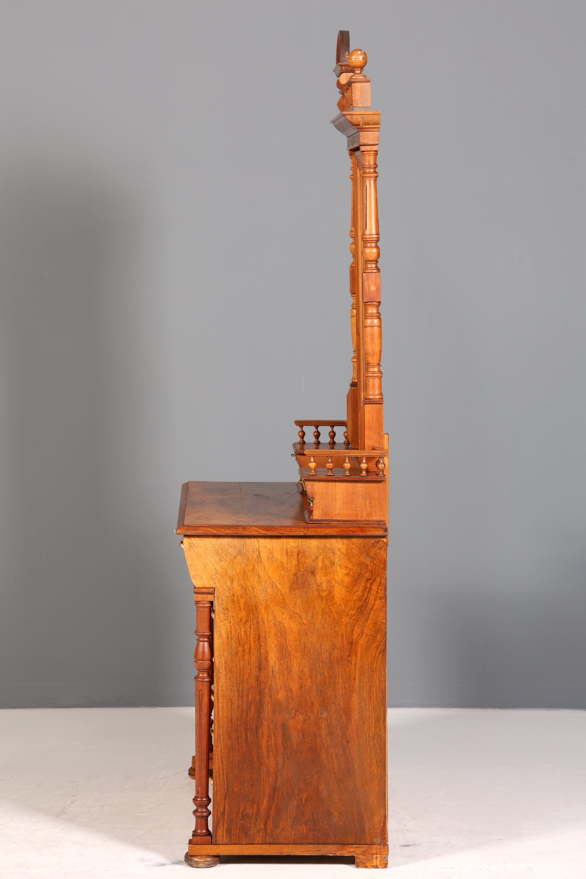 Edle Louis Philippe Kommode mit Spiegelaufsatz Gründerzeit Frisierkommode Holz Schrank Antik Flurschrank um 1880
