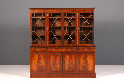 Wunderschöne Englische Vitrine Mahagoni Bibliothek Bücherschrank Buffet Schrank Antik Glasvitrine Vintage