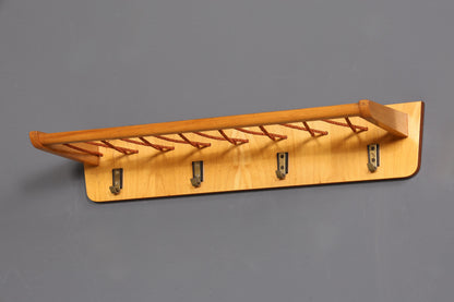 Schlichte Mid Century Garderobe Retro Hutablage Vintage Hakenleiste 60s Hakenleiste