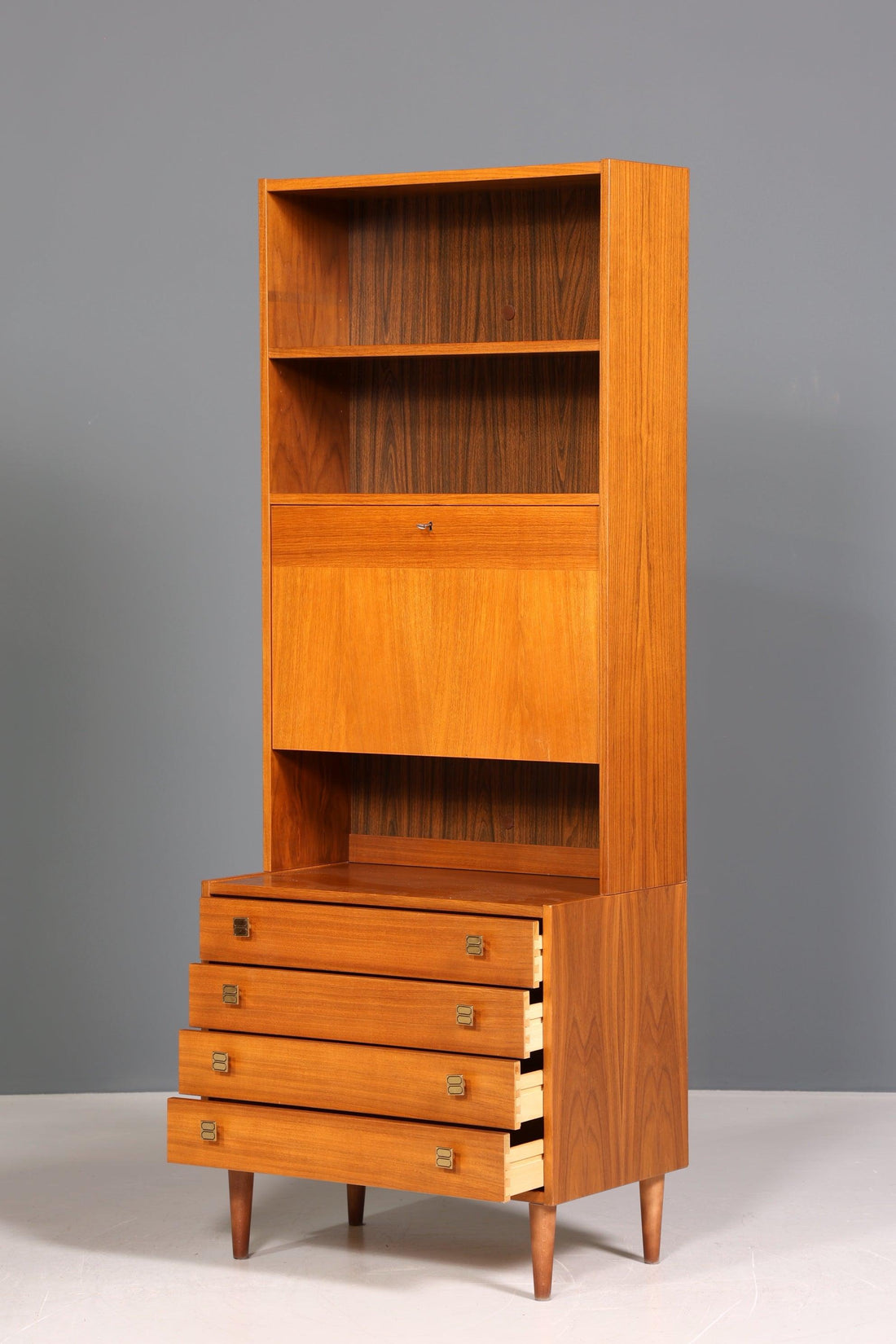 Wunderschönes Mid Century Regal Teak Holz Danish Design Bar Schrank Retro Kommode Bücherregal 60s