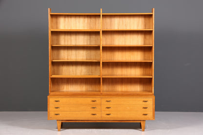 Wunderschöner XXL Mid Century Schrank Bücherregal Vintage Regal Bibliothek Holz Bookshelf
