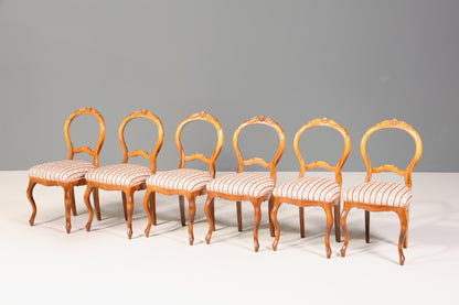 6x Traumhafte Louis Philippe Stil Stühle Biedermeier Stuhl Set Antik Küchenstühle Esszimmer Stühle
