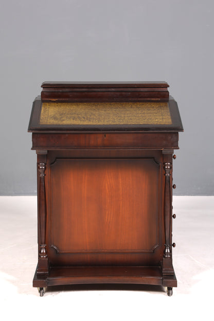 Wunderschöner Englischer Davenport Schreibtisch Desk Sekretär Lederauflage Kommode