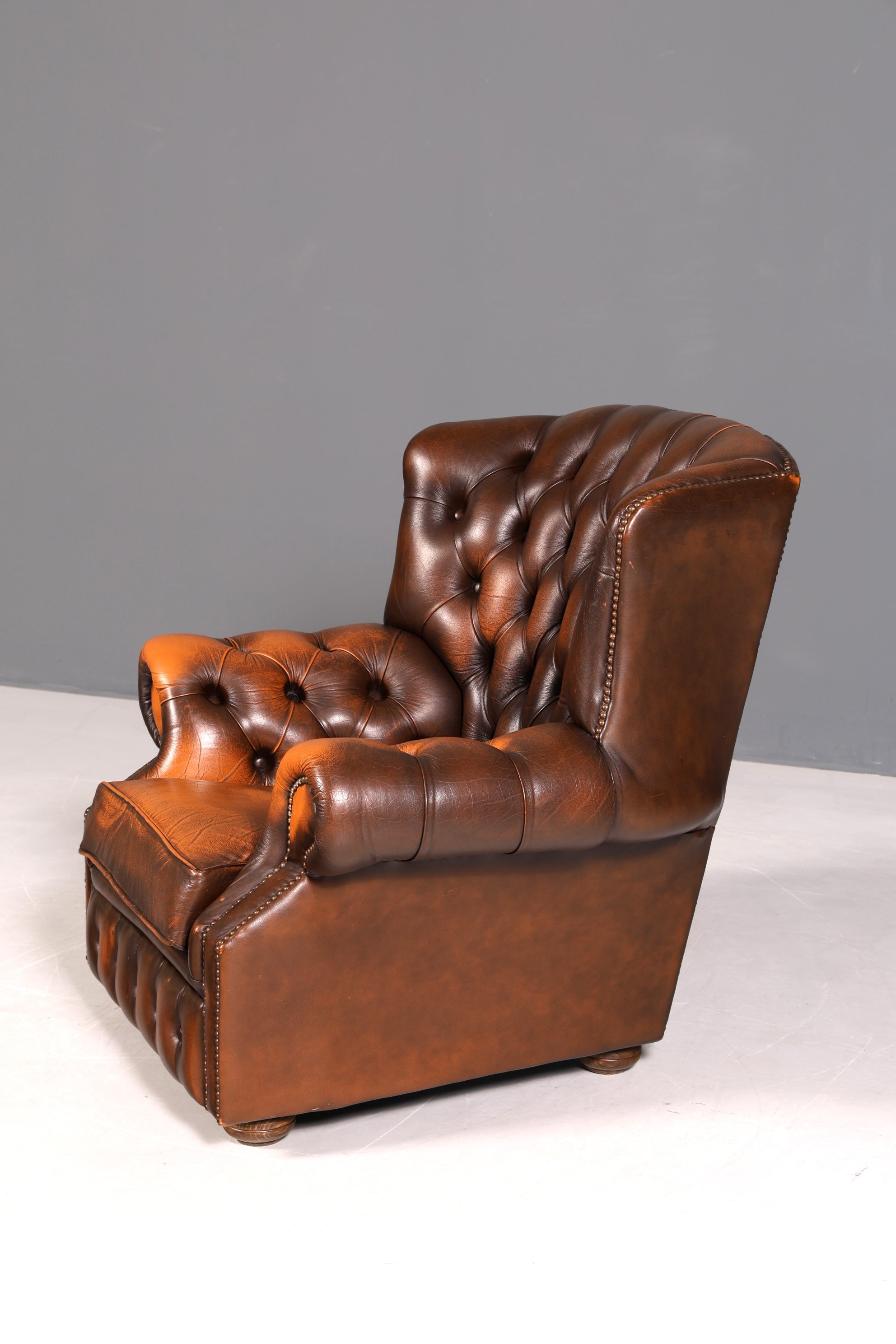 Original Chesterfield Ohrenbacken Sessel Englisch Leder Herrensessel UK Armlehnsessel 1 von 2