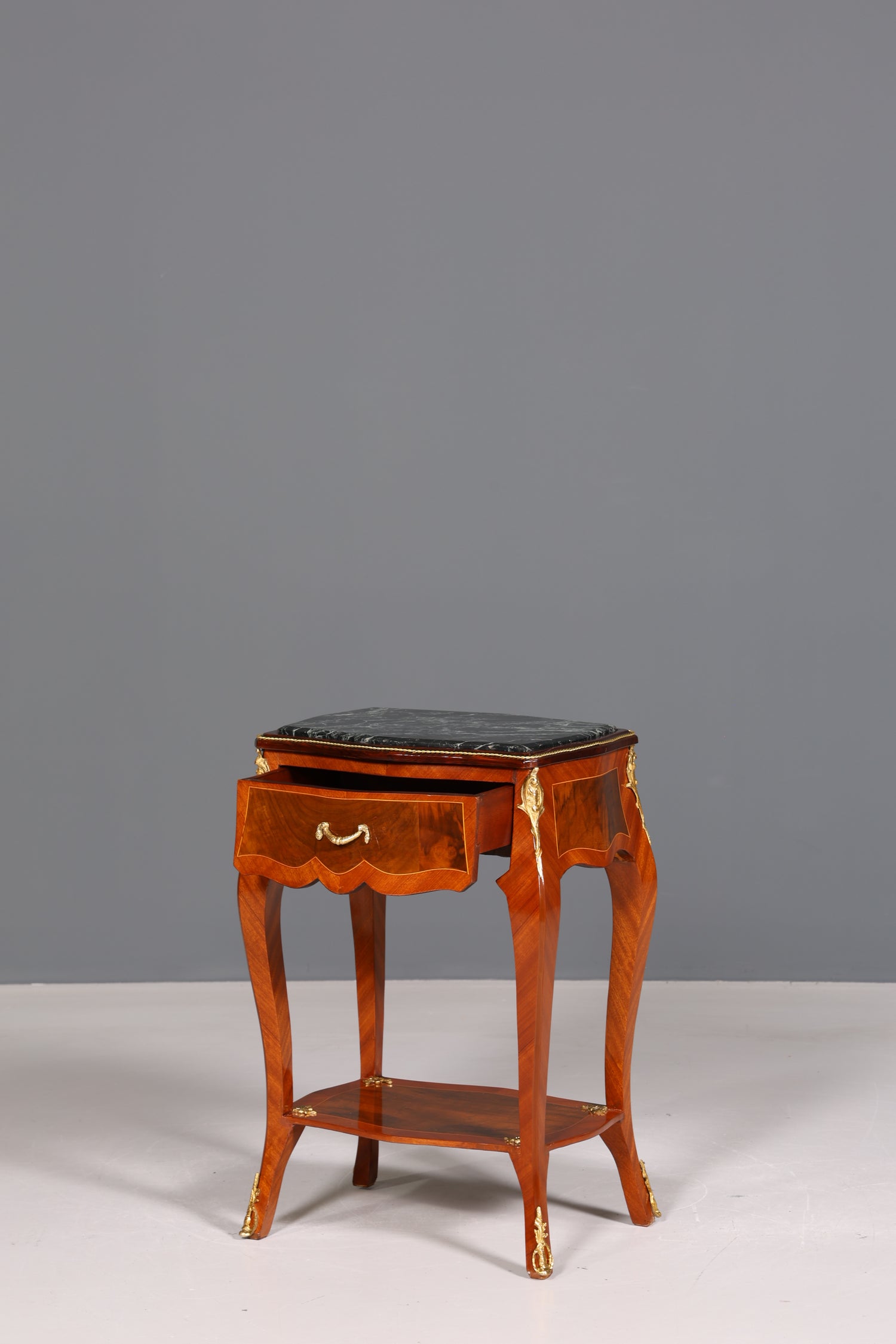 Traumhafter Louis XV Beistelltisch Barock Stil Ablagetisch Marmor Kommode Telefontisch