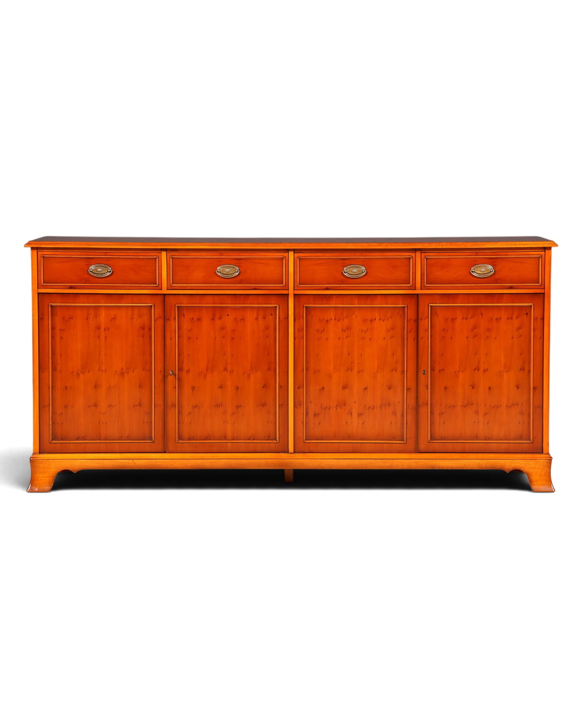 Hauptstadt Möblerei Heldense Sideboard aus englischer Eibe mit vier Schubladen und Türen im antiken Vintage-Stil