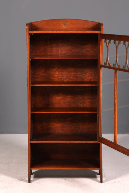 Stilvolle Jugendstil Vitrine Antike Holz Bücherschrank Eiche Antik Schrank Geschirrschrank