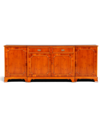 Hauptstadt Möblerei Heldense Sideboard aus englischer Eibe mit Schubladen und Türen im antiken Vintage-Stil