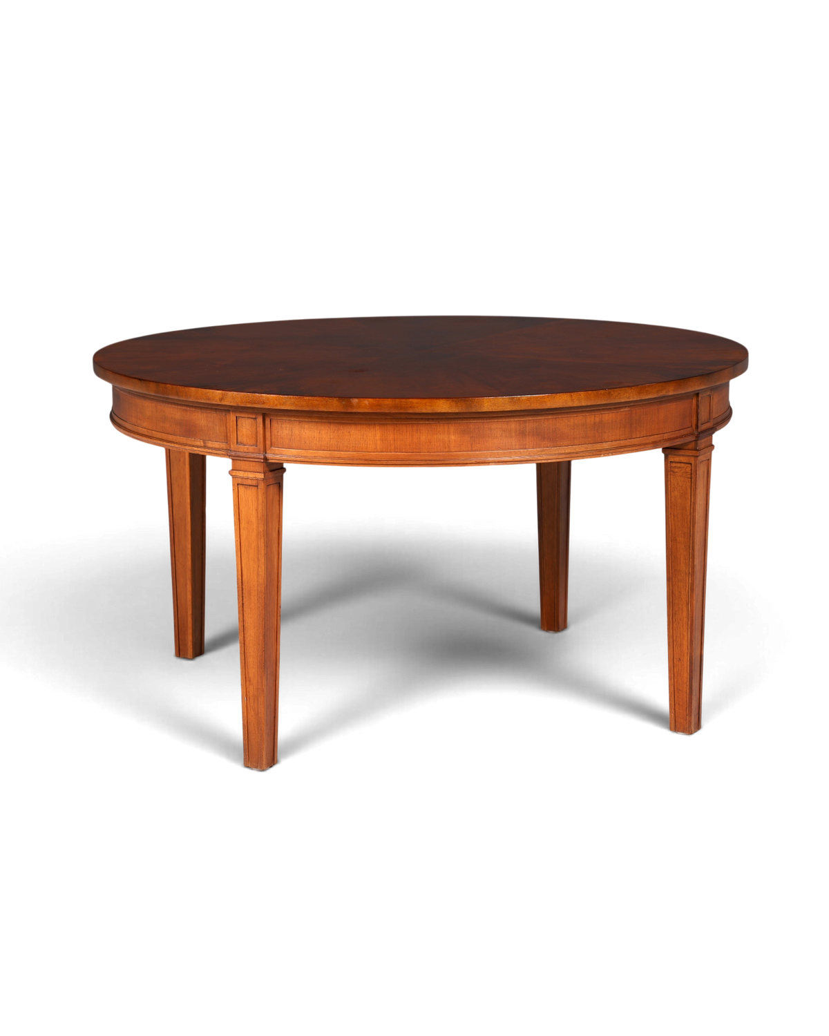 Hauptstadt Möblerei runder englischer Couchtisch aus dunklem Echtholz im Vintage Design mit eleganter Maserung