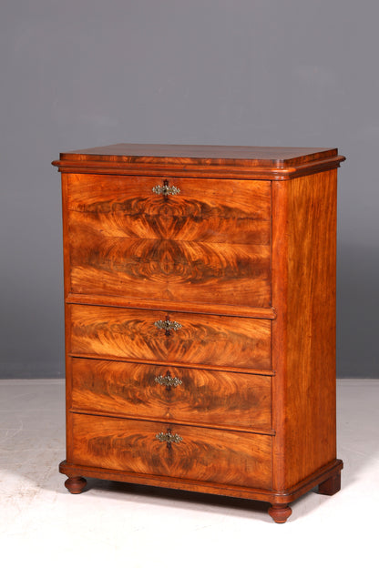 Wunderschöner Louis Philippe Sekretär Vertiko Highboard Gründerzeit Kommode Schrank um 1880 Antik Vintage