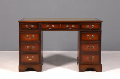 Wunderschöner Englischer Schreibtisch Mahagoni echt Lederauflage Bürotisch Antik Office Desk Vintage