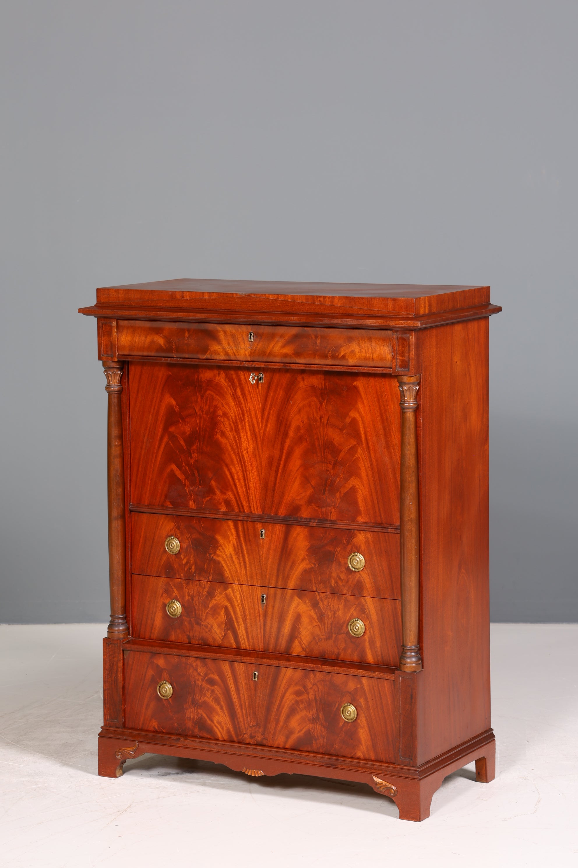 Stilvoller Original Biedermeier Sekretär um 1860 Englisch Kommode Antik Bürokommode
