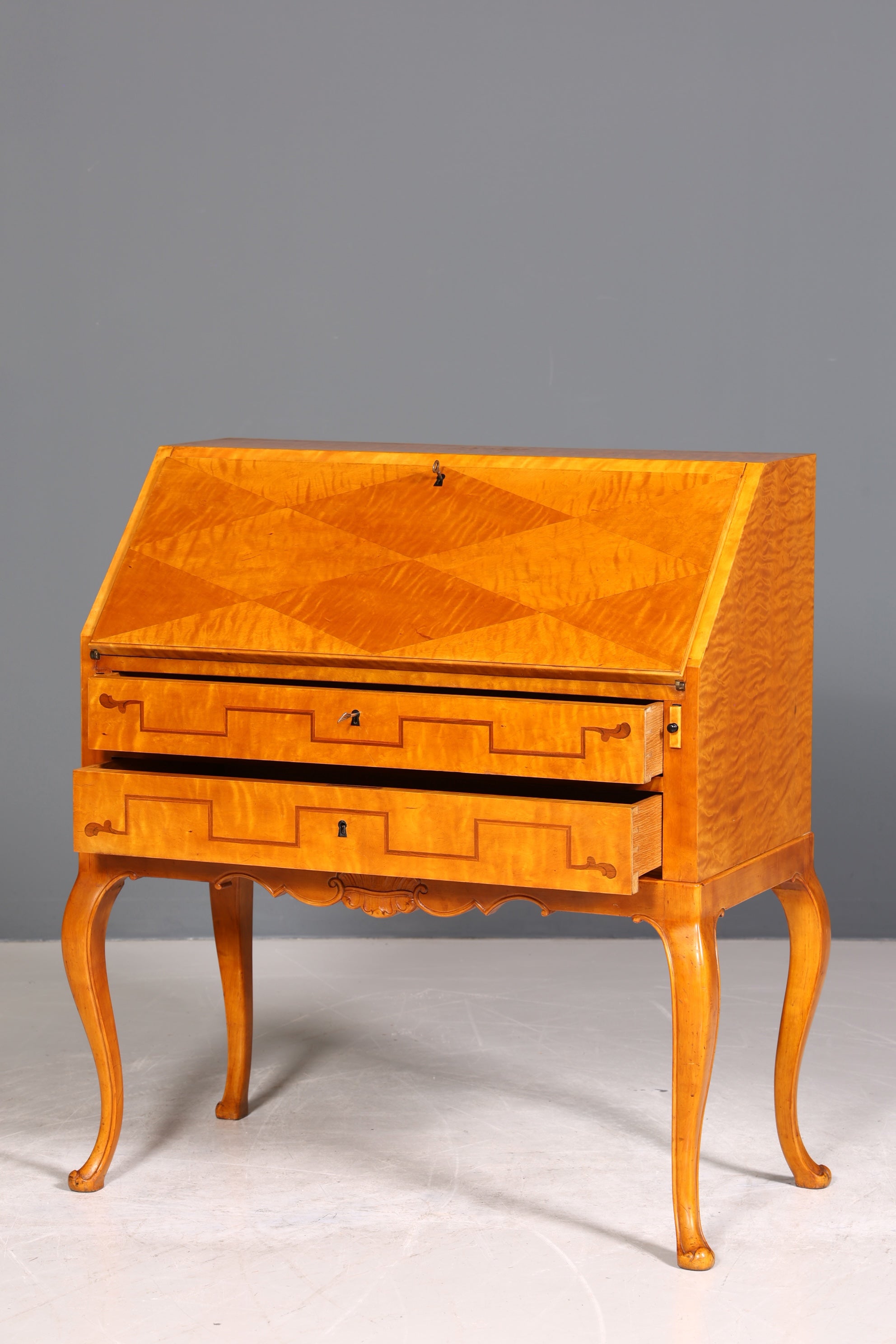 Edler Sekretär Chippendale Stil Antik um 1940 Büro Barock Stil Kommode Schreibkommode