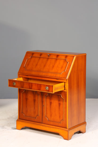 Stilvoller Englischer Sekretär Original Heldense Büro Schreibtisch Eibe Antik 60S Schreibkommode UK Schrank
