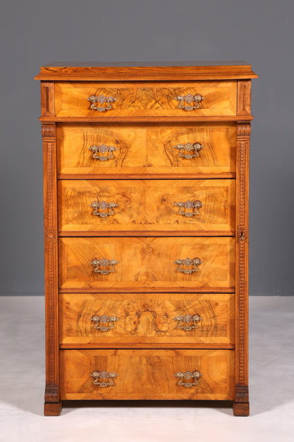 F898 Finish cm Wunderschöne Gründerzeit Kommode Jugendstil Vertiko Schubladenkommode Antik Wäschekommode