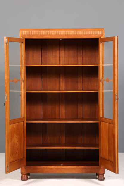 Traumhafte Jugendstil Vitrine Antike Holz Bücherschrank Eiche Antik Schrank Geschirrschrank