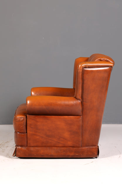 Stilvoller Original Chesterfield Sessel Englischer Armlehnsessel Cognac Echt Leder Herrensessel 2 von 2