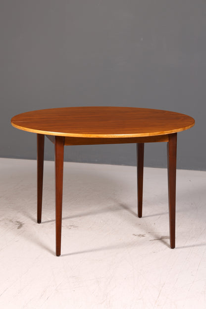 Schlichter Mid Century Esstisch ausziehbar Rund Vintage Tisch Retro Küchentisch 60s