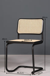 Freischwinger Stuhl "Milano" Made in Italy Schwarz Korbgeflecht Stuhl Wippstuhl Wiener Geflecht Küchenstuhl Sekretär Stuhl