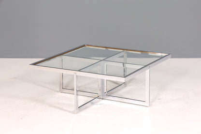 Wunderschöner Original Maison Charles Tisch Chrome Mid Century Coffee Table 70s Couchtisch 5-teilig Wohnzimmer Tisch