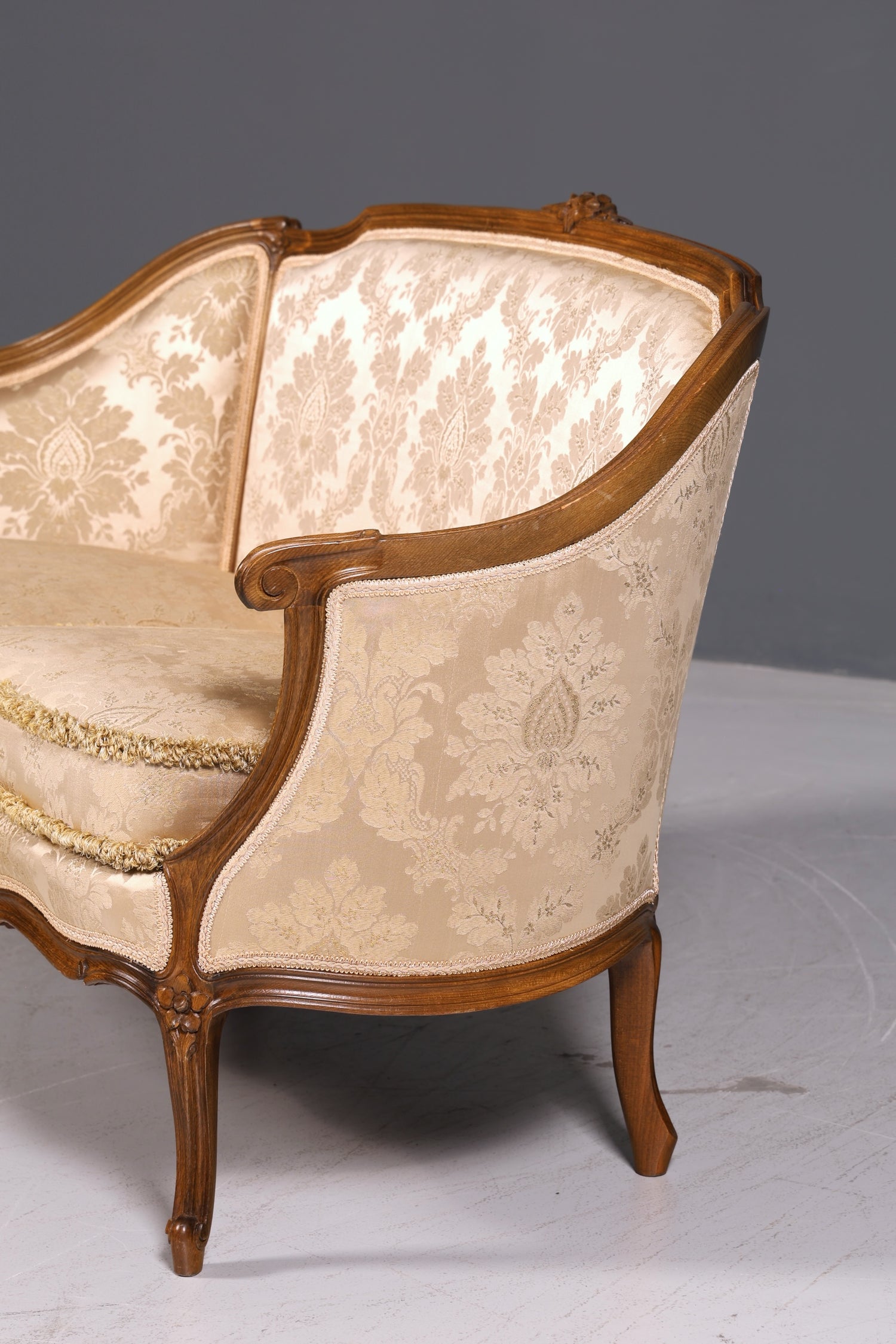 Wunderschönes Chippendale Sofa Barock Stil Couch Samt Stoff Rococo 2-Sitzer Canapé