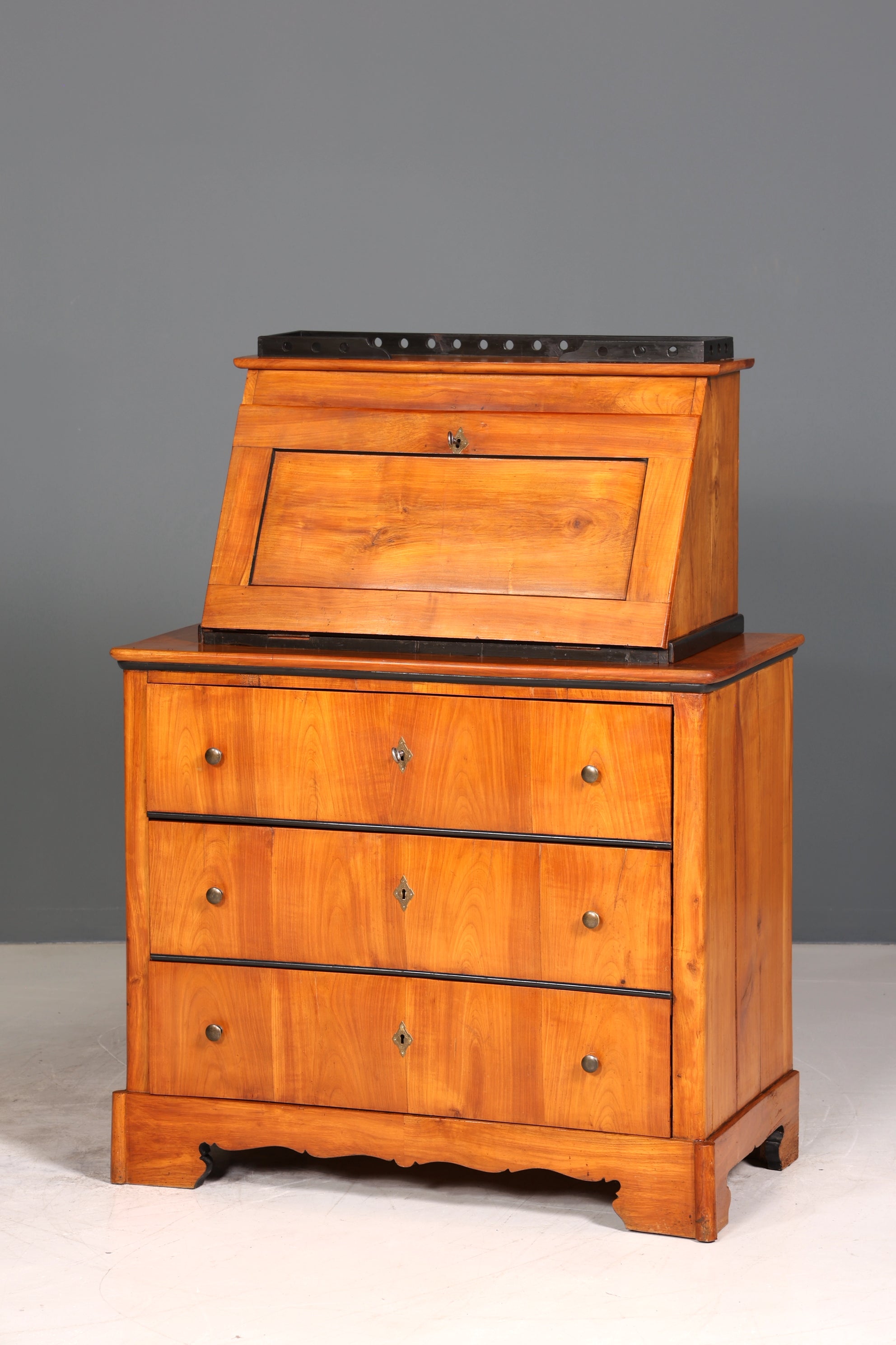 Wunderschöner Original Biedermeier Sekretär um 1860 Kommode Antik Bürokommode Englisch Säulen