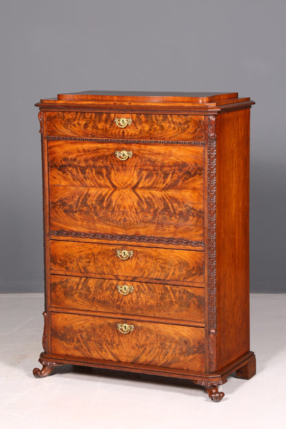 Stilvoller Louis Philippe Sekretär Vertiko Gründerzeit Kommode Schubladenkommode Antik um 1880 Chiffoniere
