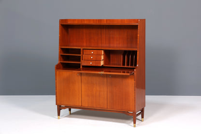 Schlichter Mid Century Schrank Sekretär Bücherregal Retro Highboard Vintage Regal 60s