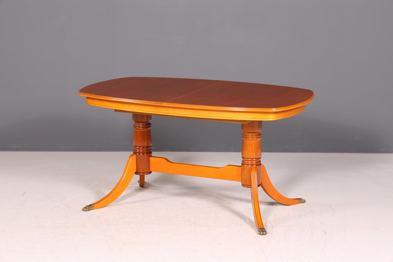 G035 Finish cm Wunderschöner Englischer Tisch ausziehbarer Esstisch Antik Stil 60s Küchentisch Eibe