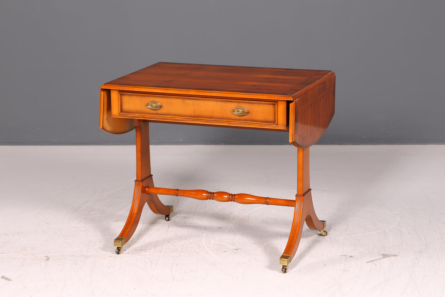 Wunderschöner Original Heldense Englischer Schreibtisch Konsole Konsolentisch Klappbar Bürotisch Antik Office Desk Holz 60s UK