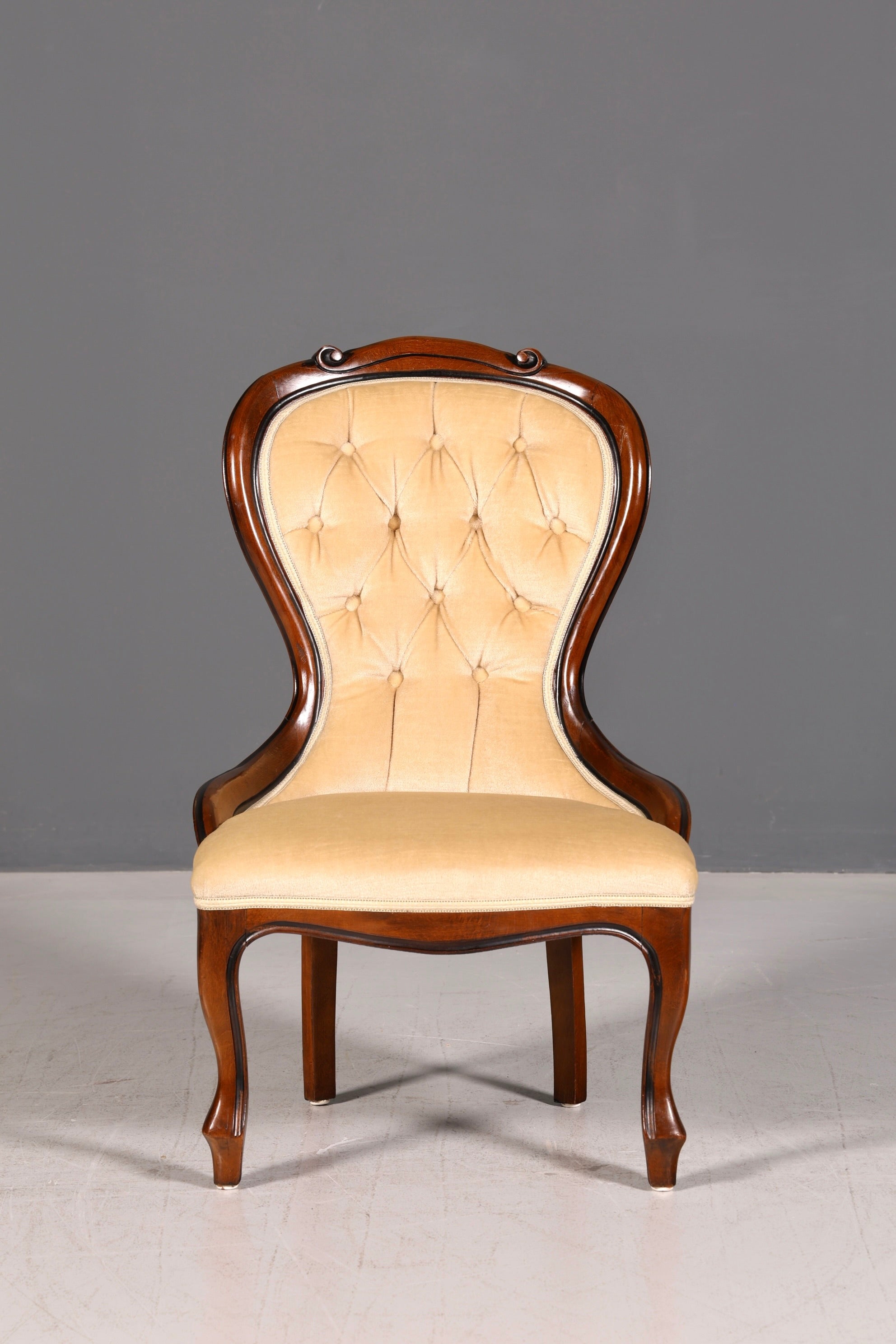 Wunderschöner Louis Philippe Stuhl Antik Chippendale Sekretär Stuhl Polsterstuhl Echt Holz Esszimmerstuhl Vintage