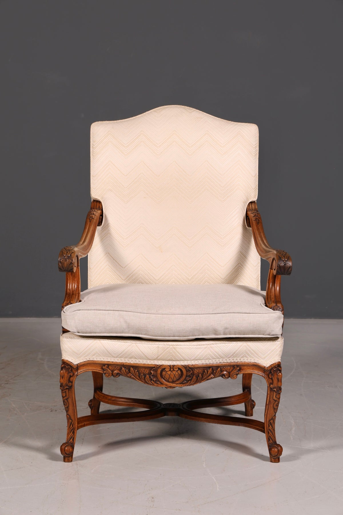 Elegant Louis Philippe Armchair, Gründerzeit Antique Armchair, Secretary Chair, Upholstered Armchair 2 of 2