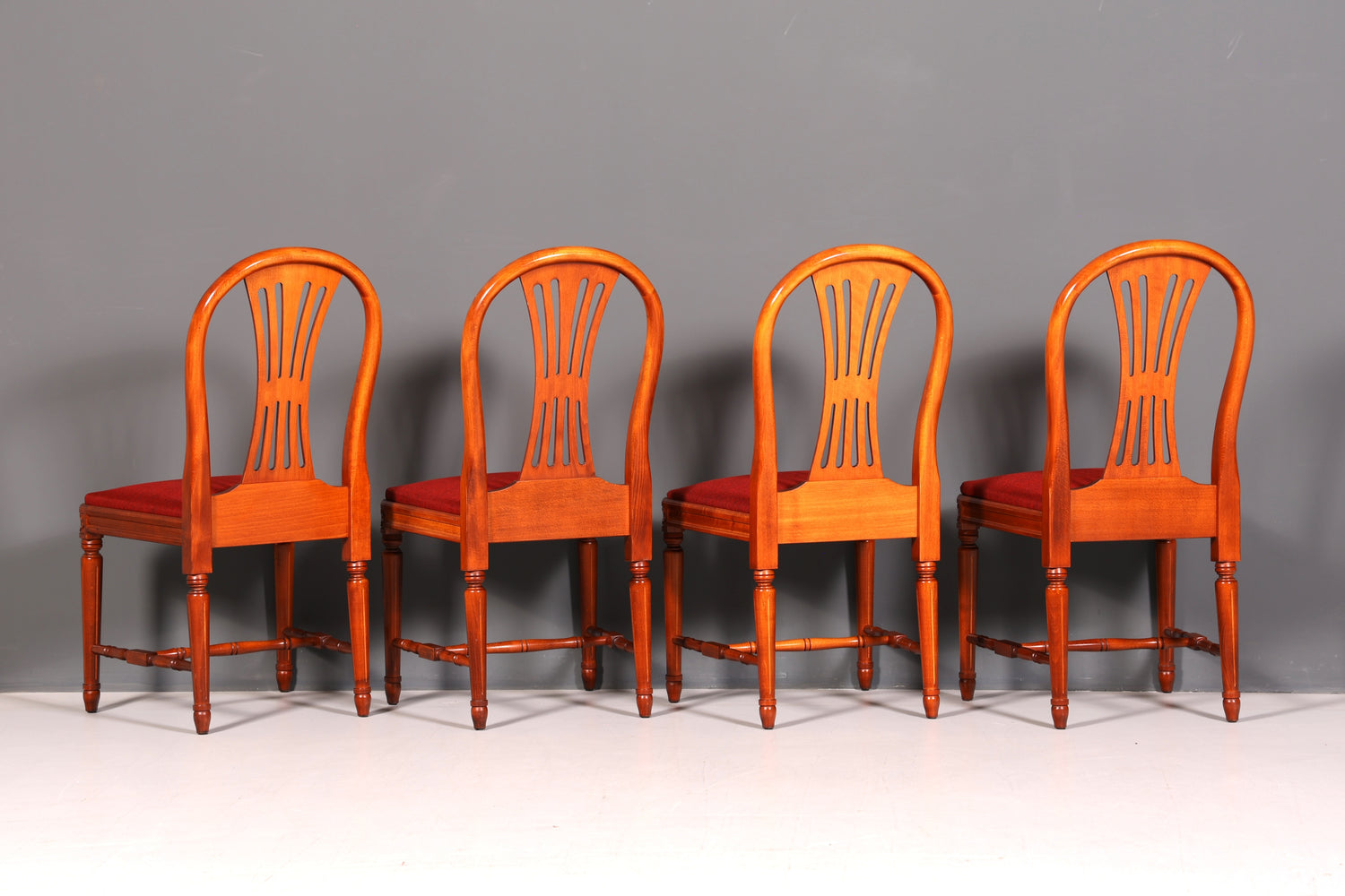 4x Edle Englische Stühle Englisch Dining Chairs Antik 60er Jahre Regency Küchenstühle Stuhlset