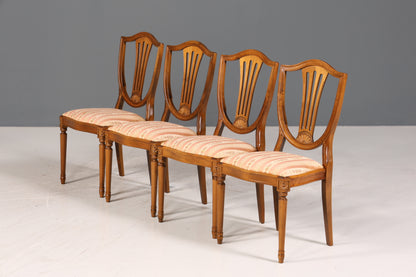 4x Traumhafte Stühle im Gustavianischer Stil Englisch Stil Küchenstühle Antik Stil Esszimmer Stuhl Set