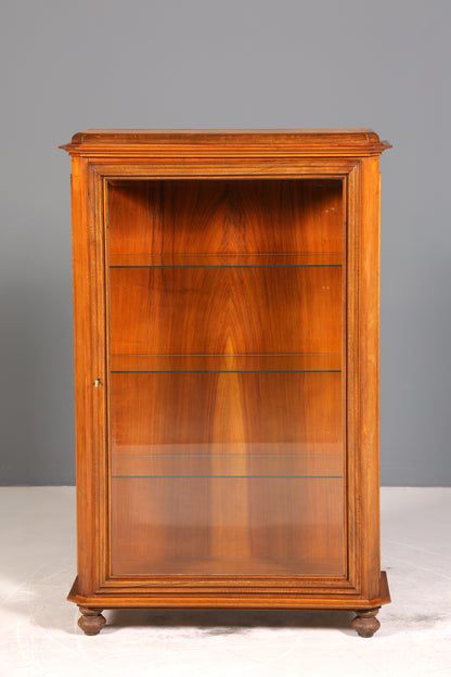 Wunderschöne Art Deco Vitrine Nussbaum Vitrine massiv Holz Antik Schrank