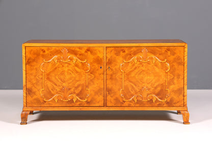 F833 Finish Wunderschönes Original Art Deco Sideboard Antik Schrank Birke TV Kommode um 1930