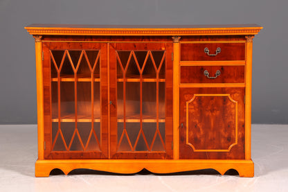 G802 Finish Wunderschöne Englische Vitrine Bücherschrank Buffet Antik Stil Englisch Eibe Glasvitrine Bibliothek (Kopie)