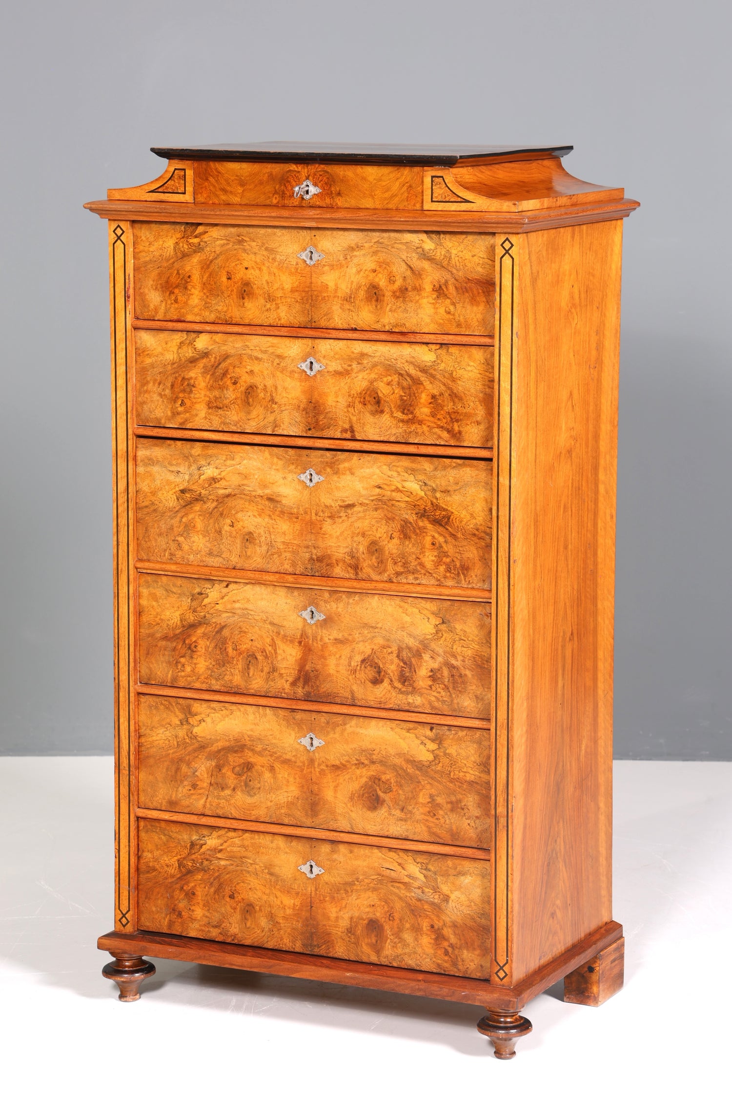 Traumhafter Louis Philippe Sekretär um 1880 Gründerzeit Chiffoniere Vertiko Schrank Semainier