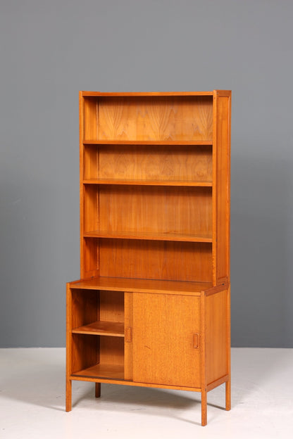 Schlichtes Mid Century Bücherregal Danish Design Schrank Retro Kommode Schiebetür Regal Vintage 2 von 2