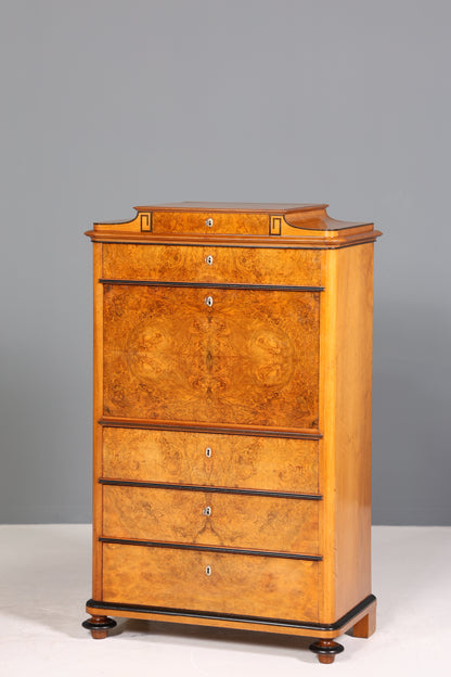 Stilvoller Biedermeier Sekretär Louis Philippe Vertiko Antik Kommode Schreibkommode Office Desk