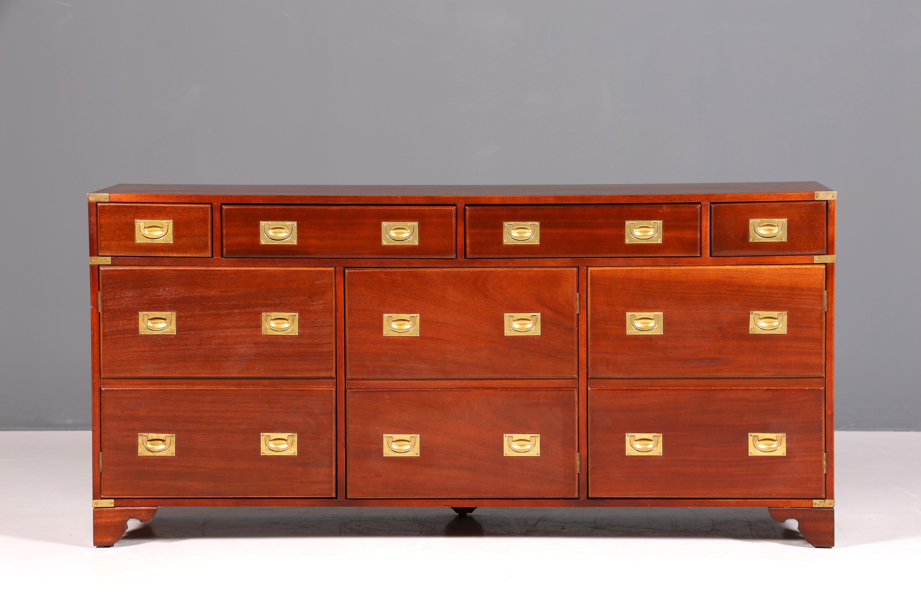 Beeindruckendes Maritim Sideboard Englische Schiffs Kommode Englisch Antik Schrank Military Chest