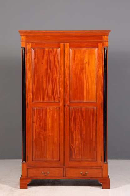 Wunderschöner Biedermeier Kleiderschrank Mahagoni Antik Säulenschrank Dielenschrank Wäscheschrank Massivholz