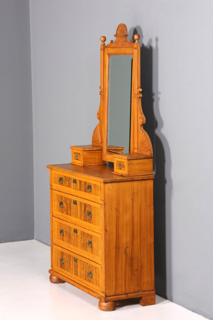 F872 Finish Traumhafte Jugendstil Kommode Antik Sideboard mit Spiegel Flurkommode Frisierkommode
