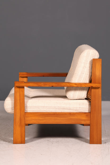 Schlichter Mid Century Sessel Danish Design Armlehnsessel echt Holz Relax Sessel 1 von 2