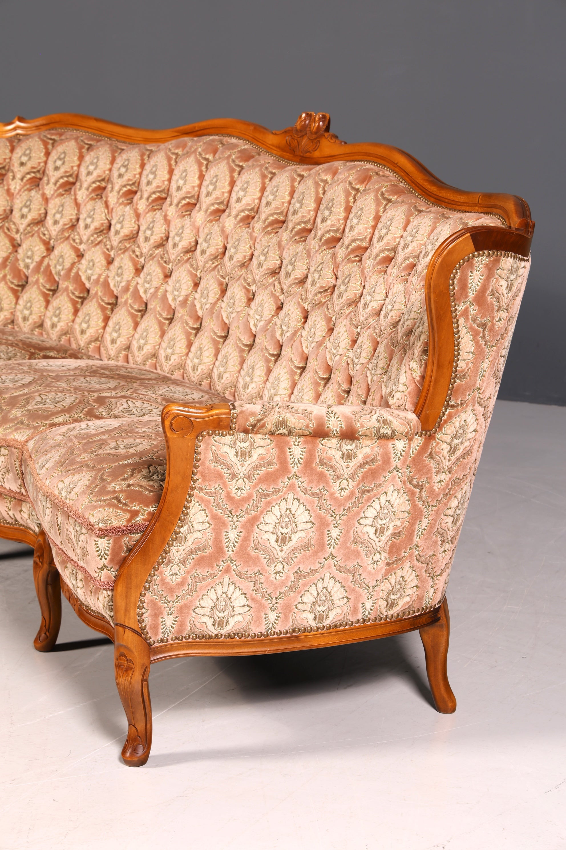 G350 Finish Wunderschönes Chippendale Sofa Barock Stil Couch Samt Stoff 3 Sitzer (Kopie)