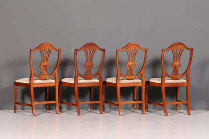 Edles 4x Englische Stühle Set Hepplewhite Stil Dining Chairs Antik Esszimmerstühle Küchenstühle Stuhlset Vintage