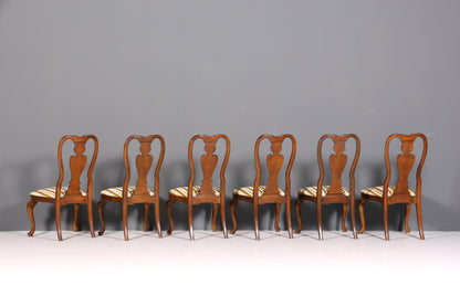 6x Edle Stühle im Drexel Heritage Stil Stuhlset Chippendale Stil Küchenstuhl Set Esszimmer Stühle