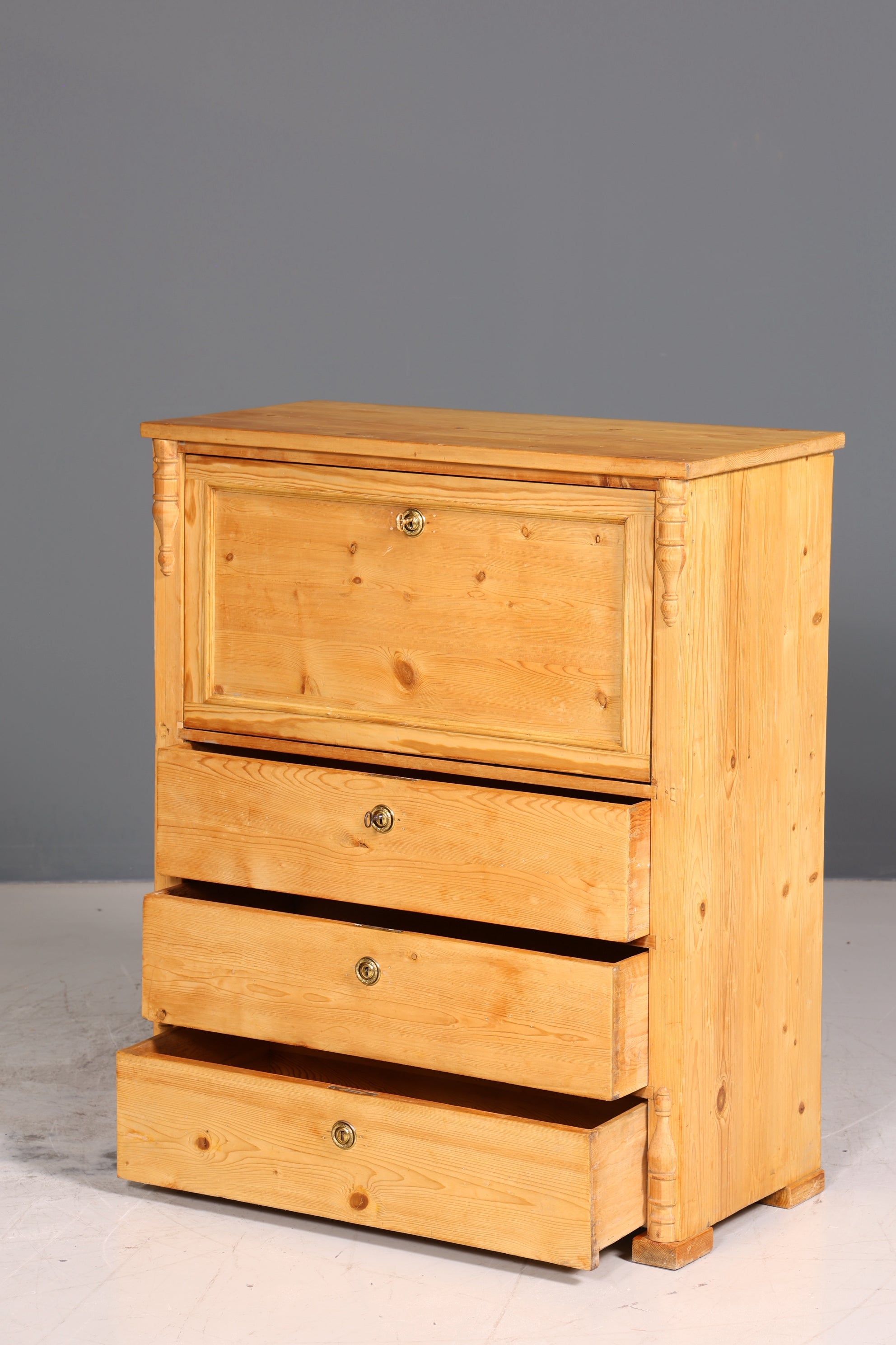 Traumhafter Biedermeier Sekretär Vertiko Antik Weichholz Kommode um 1880 Landhaus Stil Schreibkommode
