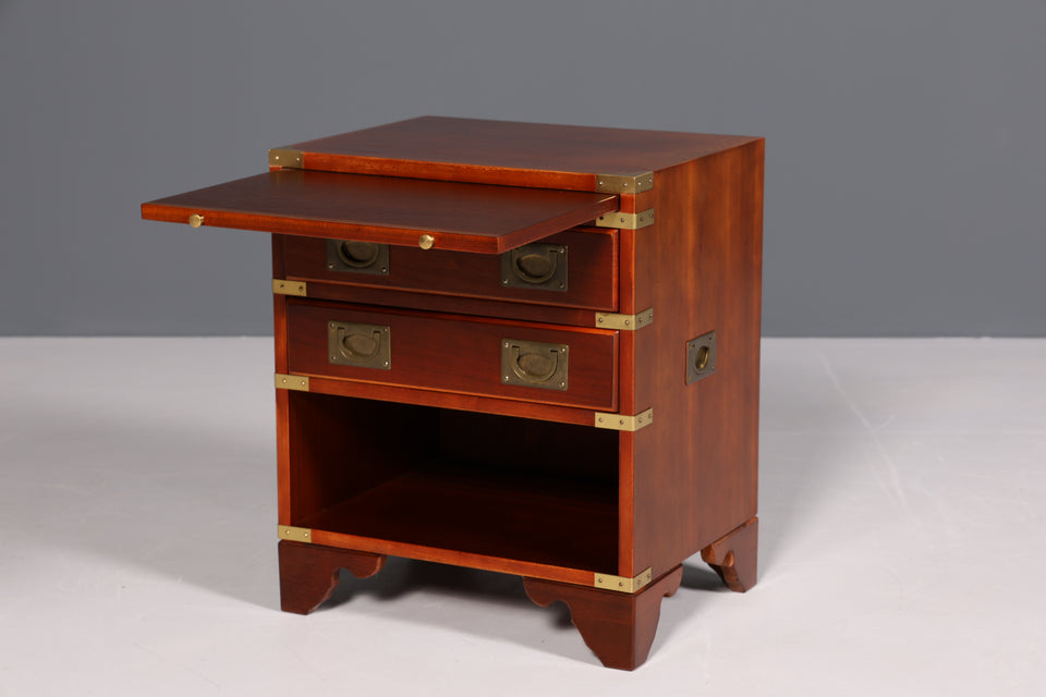 Seltene Maritime Schiffs Kommode Englisch Nachttisch Messing Antik Military Chest